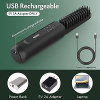 Wireless Negative Ion Hair Straightening Brush KR017