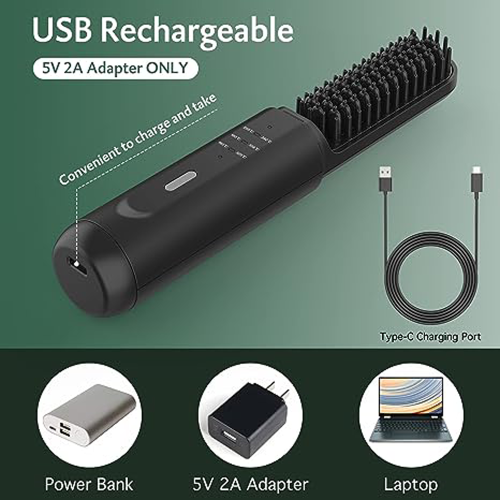 Wireless Negative Ion Hair Straightening Brush KR017